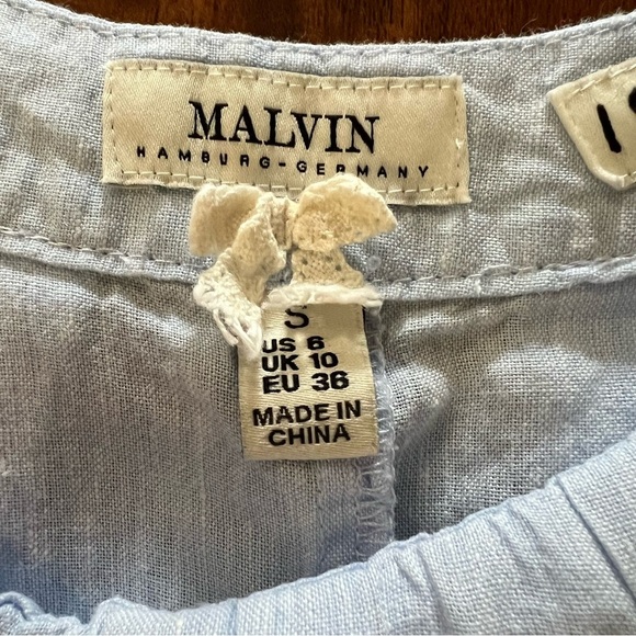 Malvin Hamburg-Germany Linen Light Blue Chambray Dress size Small - Picture 5 of 10